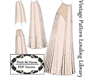 1909 Ladies Eight Gored Pleated Skirt With Optional Yoke - INSTANT DOWNLOAD - Edwardian Skirt #E3188 - 24 Inch Waist - PDF - Print At Home