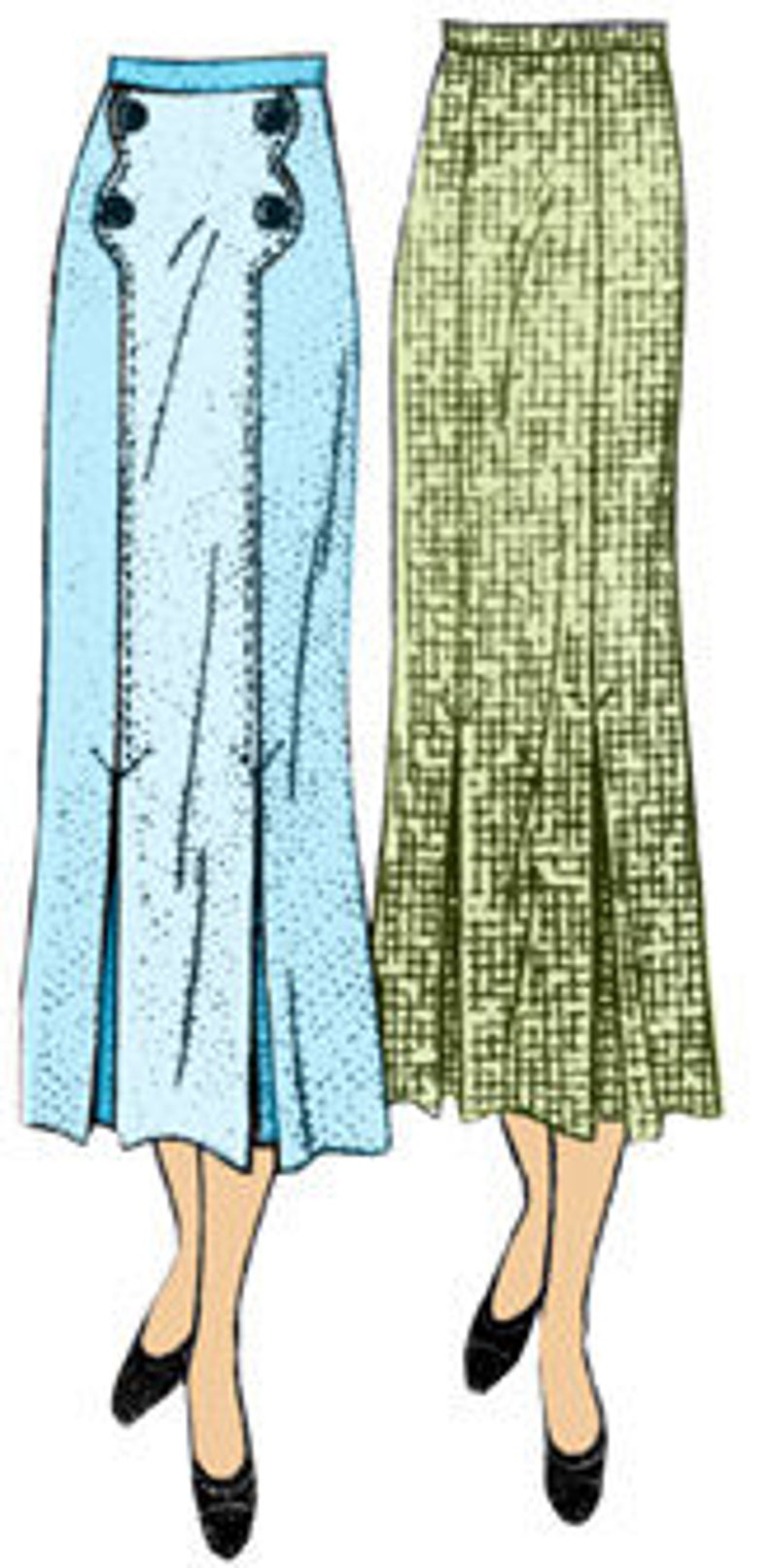 1930s Sewing Patterns- Dresses, Pants, Tops 1930s Ladies Skirt With Patch Pockets - INSTANT DOWNLOAD - Reproduction 1936 Sewing Pattern #T1047 - 30 Inch Waist - PDF - Print At Home $9.00 AT vintagedancer.com
