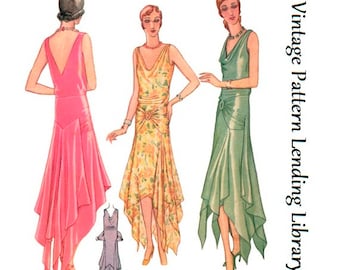 1920s Ladies Fishtail Evening Gown - Reproduction 1929 Sewing Pattern #Z5941 - Multi Size Pattern