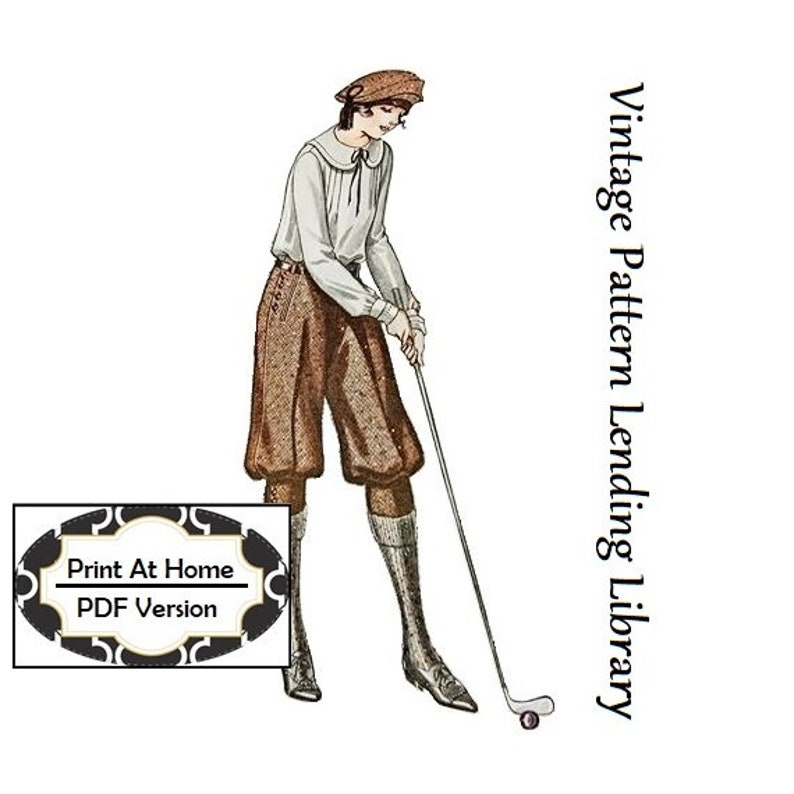 1920s Style Women’s Pants, Trousers, Knickers, Tuxedo     1920s Young Ladies Sports Knickers - INSTANT DOWNLOAD - 1922 Reproduction Sewing Pattern #Z2473 - 26 Inch Waist - PDF - Print At Home  AT vintagedancer.com