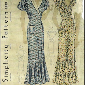 1930s Ladies Hooverette Day Dress INSTANT DOWNLOAD Reproduction 1935 Sewing Pattern T1889 34 Inch Bust PDF Print At Home image 8