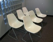 6 (Eames style) Brunswick Sled Base Shell Chairs