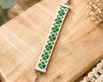 Four Leaf Clover Woven Friendship Bracelet with Silver Clasp (#3) Irish Pride / St. Patricks Day Ireland / Shamrock  Erin Go Bragh Bracelet