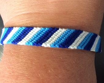 Custom Striped Friendship Bracelet - Woven Macrame Bracelet - Adjustable Bracelets - Stackable Bracelet MADE TO ORDER choose your own colors