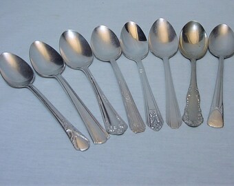 Destash Wedding Decor Vintage Silverplate ON SALE Mismatched Teaspoons Set of 4 Repurpose Farmhouse Decor Rogers Silverplate
