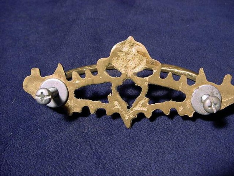 Ornate Brass Drawer Pull Handle Hardware Collectible image 3