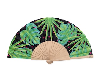 La Folle 'TROPICALIA' hand fan