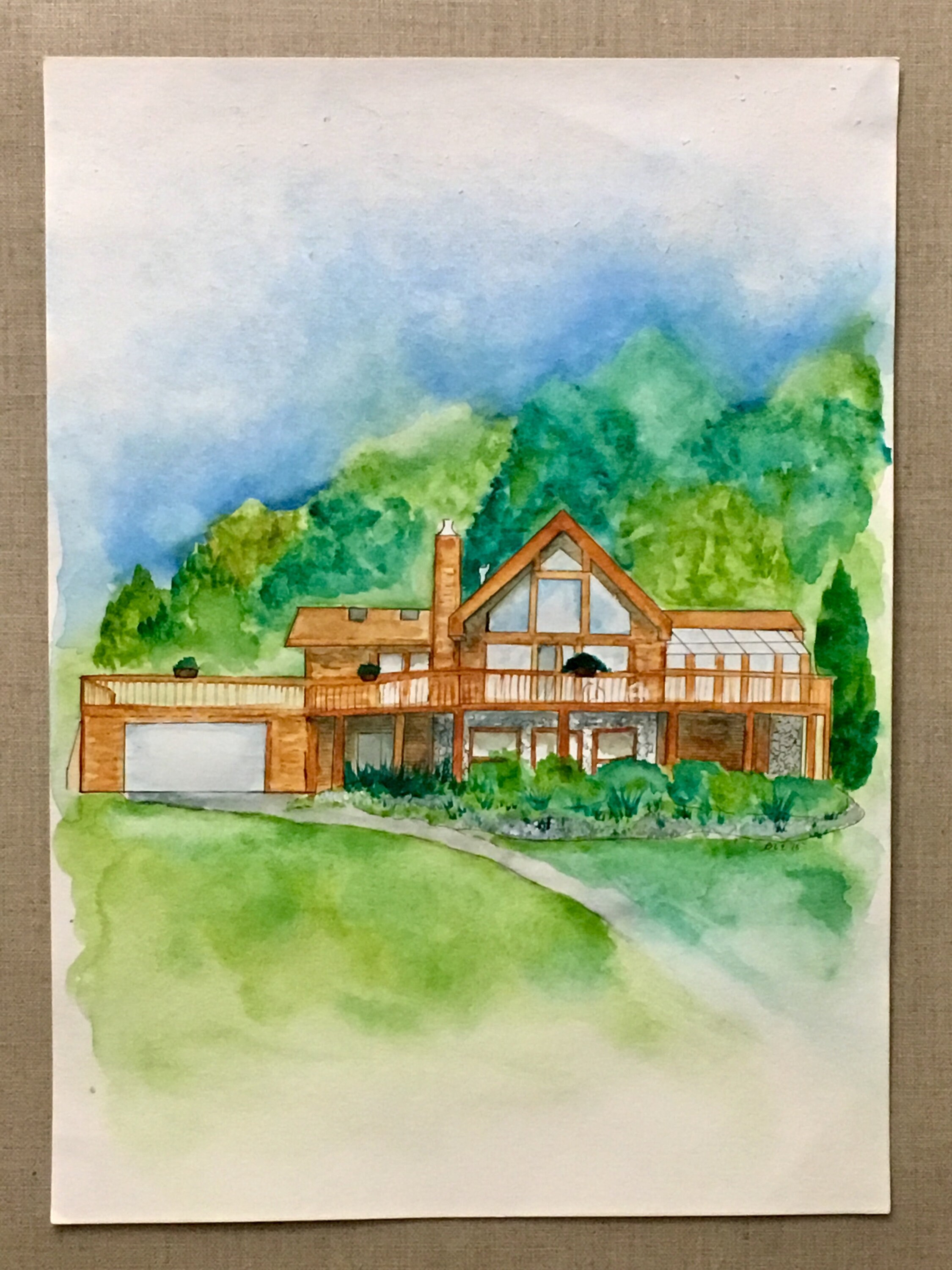 Custom Home Watercolor Painting Etsy Hong Kong