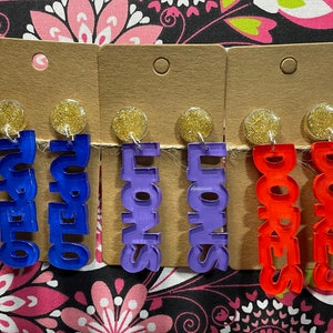 School spirit acrylic earrings