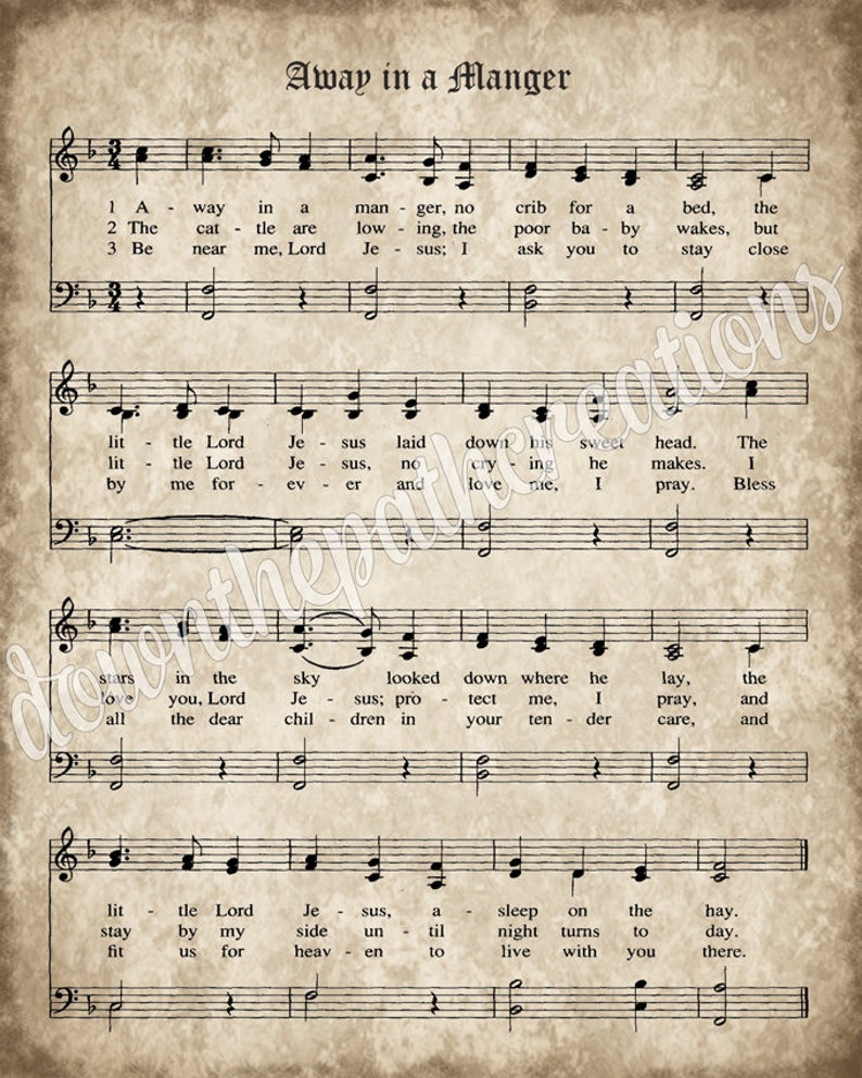 Christmas Carols, Vintage Set of 3, INSTANT DOWNLOAD, Sheet Music Hymn, Aged Antique Grunge, Printable, Scrapbooking Paper, Collage, crafts image 2