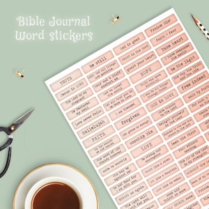 Bible Word Stickers, Instant Download, Printable Scripture Stickers, Christian Planner, Faith Quotes, Verse Margin Strips, Prayer Journal