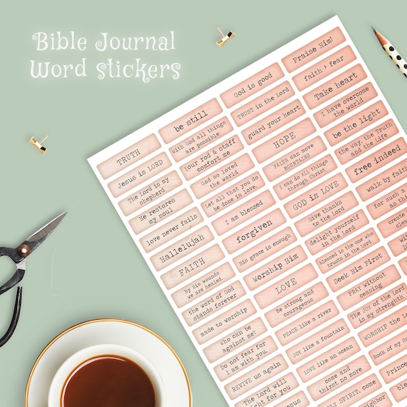 Printable Bible Verse Stickers: Christian Planner, Prayer Journal (PDF)