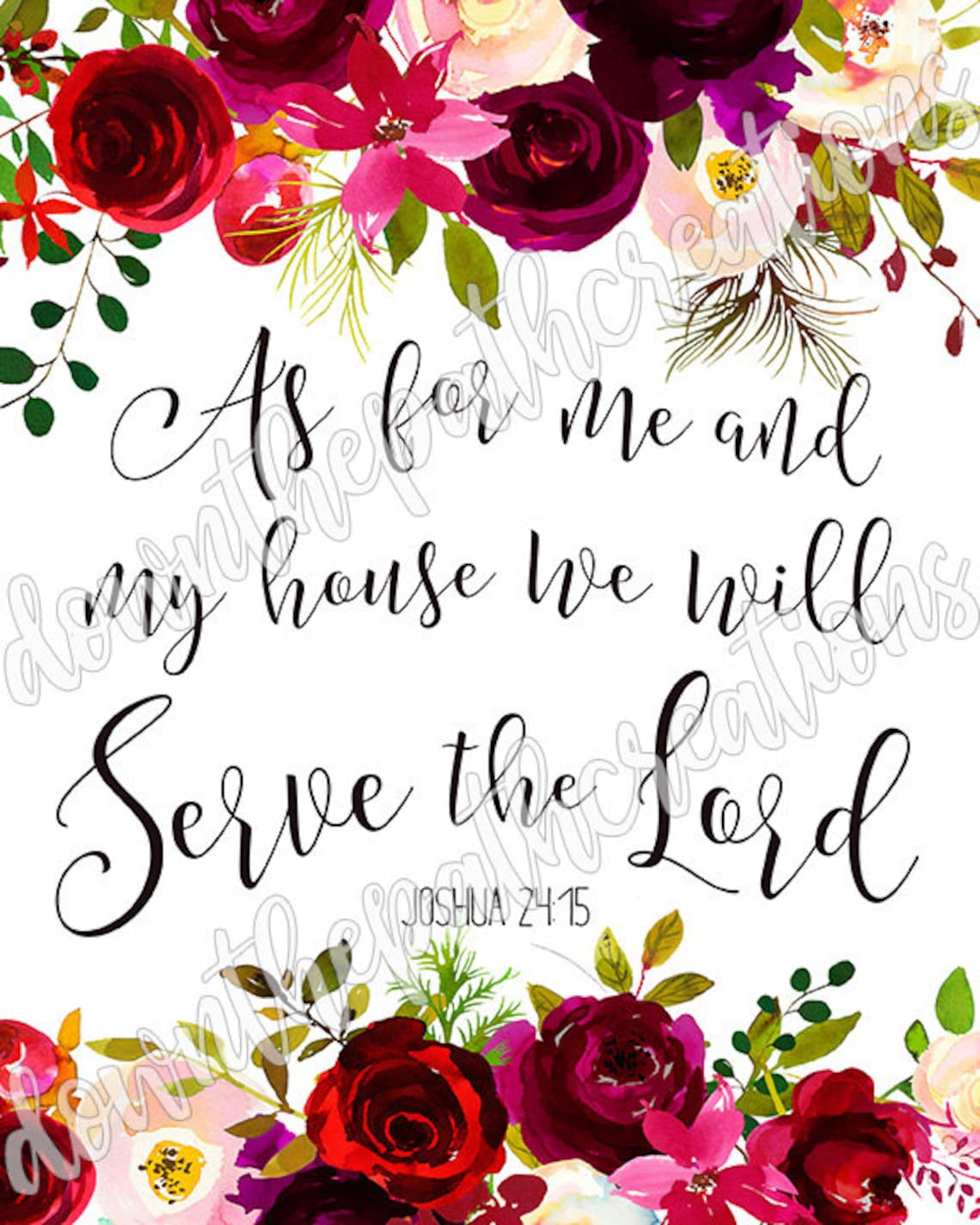As for Me and My House We Will Serve the Lord Printable Etsy