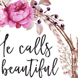 He Calls Me Beautiful One Printable, Song of Solomon 2:12 Print, Floral ...