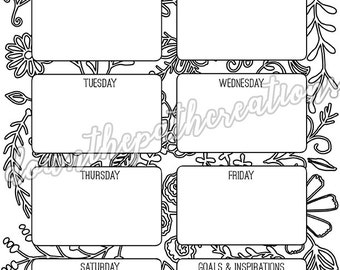 Printable Coloring In Weekly Planner Sheet – Craft Gossip