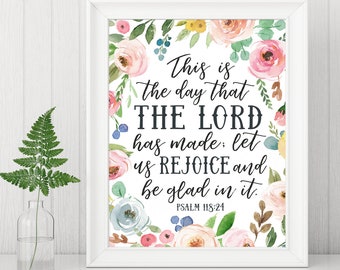 Psalm 118 24 Sign Bible Verse Wall Art Scripture Signs This Is The