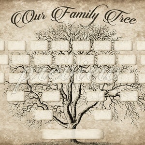 Custom Family Tree Printable 5 Generation Template, INSTANT DOWNLOAD, Editable Fillable PDF Form, Genealogy Print, Ancestry Chart, Vintage image 2