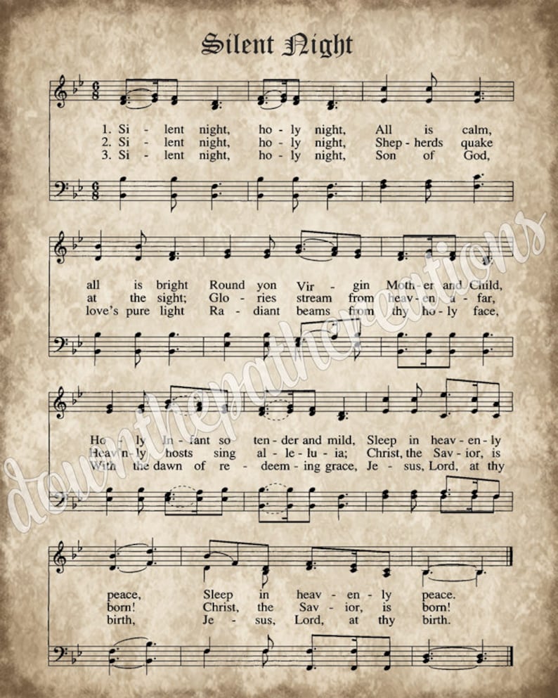 Christmas Carols, Vintage Set of 3, INSTANT DOWNLOAD, Sheet Music Hymn, Aged Antique Grunge, Printable, Scrapbooking Paper, Collage, crafts image 4