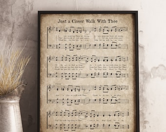Hymnprint Just a Closer Walk With Thee: vintage bladmuziek (digitale download)