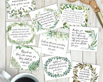 Grief Bible Verse Cards: Watercolor Scripture Art (Digital Download)