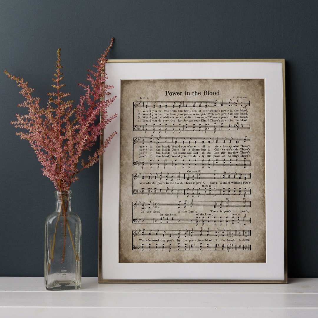 Power in the Blood Print, Printable Vintage Sheet Music, Instant ...
