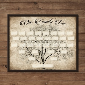Vintage 5 Generation Stammbaum Druckvorlage - sofortiger Download - Printable, Wandkunst, Ancestry, DIY Geschenk, leer