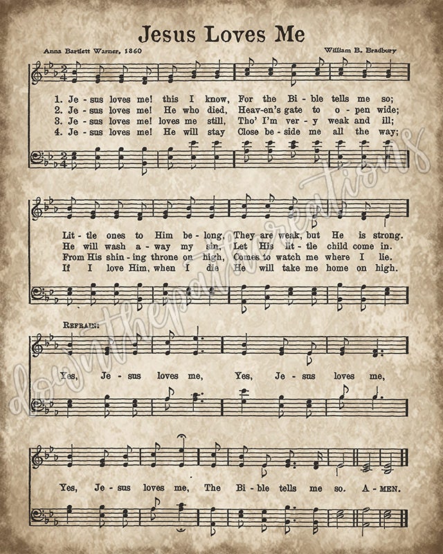 Oh How I Love Jesus Printable Vintage Hymn Print Antique 