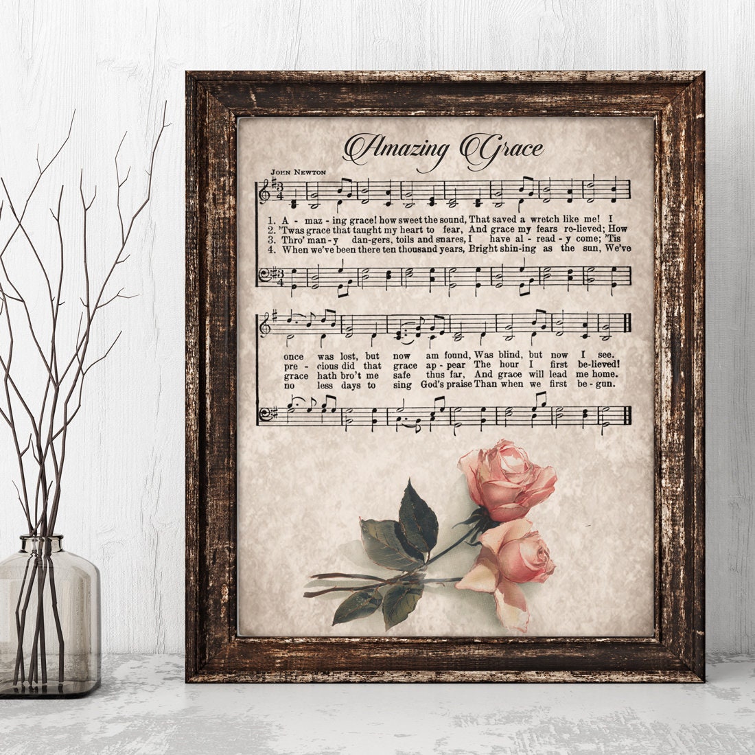 Vintage Amazing Grace Print Printable Vintage Sheet Music | Etsy