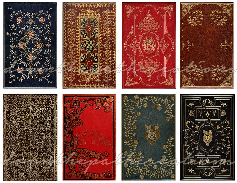 Antique Book Covers Gold Embossed INSTANT DOWNLOAD Vintage Etsy