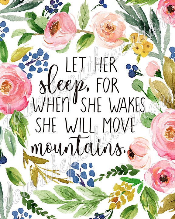 Let Her Sleep Printable for When She Wakes Print Floral - Etsy