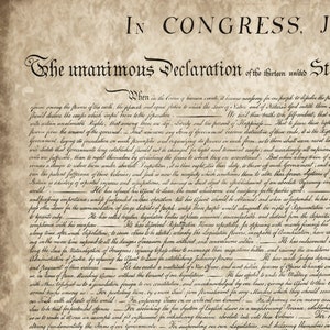 Declaration of Independence Print, Vintage American Printable, Instant ...