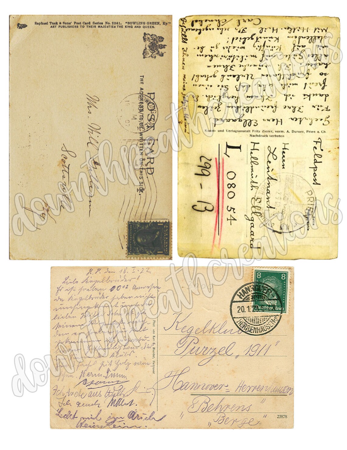 Postcard Backs Set Printable 4x6 Postcards Instant - Etsy