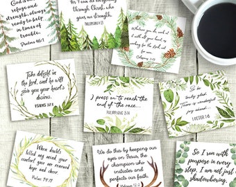 Bible Verse Cards Printable 3x2.5 Instant Download 9 | Etsy