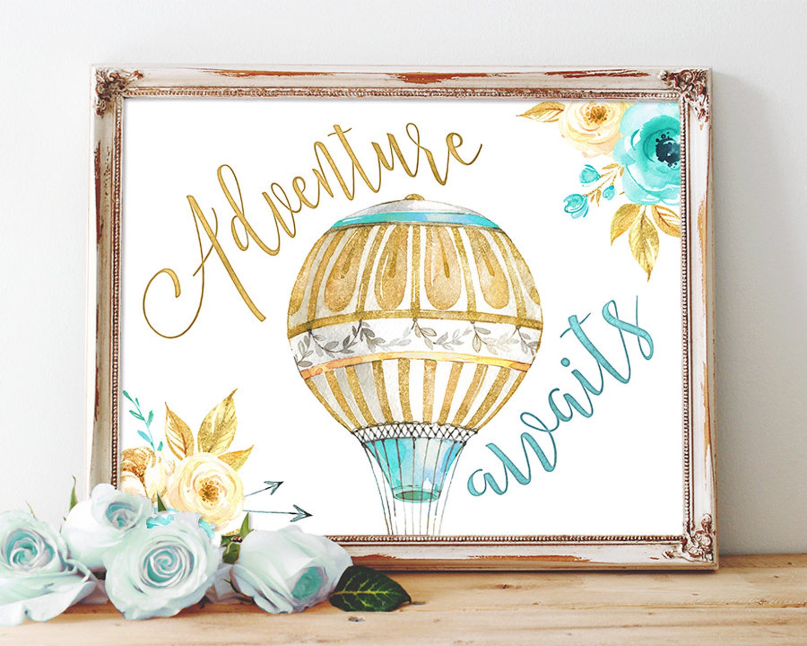 Hot Air Balloon Nursery Printables Set of 2 Adventure Prints Etsy