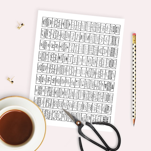 Books of the Bible Tabs, Instant Download, Bible Journaling, Bible Coloring, Journal Printable, Old Testament, New Testament. Bonus