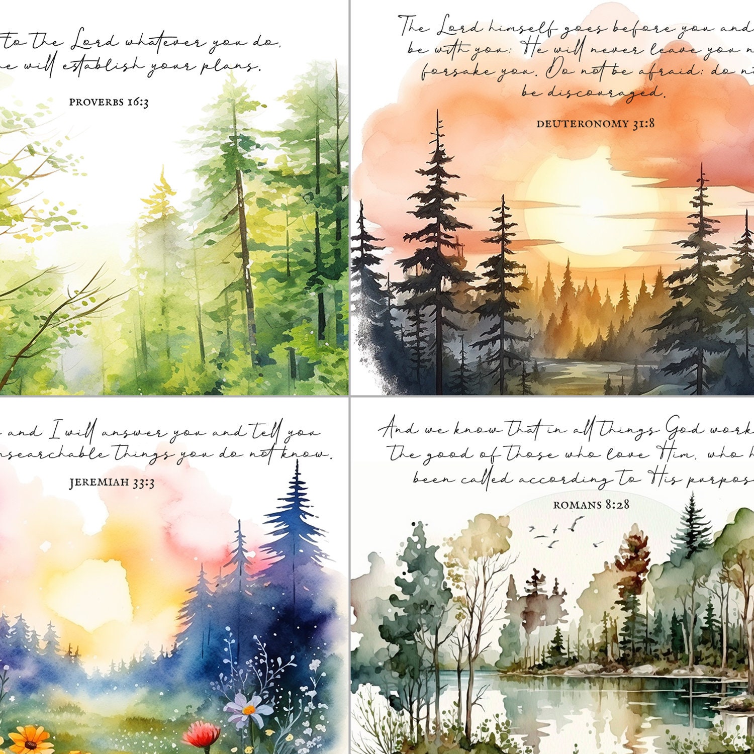 Landscape Bible Verse Cards, Printable — Down the Path Creations