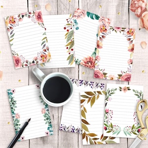 Cartões de diário bíblico - imprimíveis 3,5 x 5, download instantâneo, notas de versículos de oração em branco, lancheira, folha de colagem de diário, etiquetas para scrapbooking