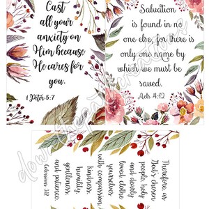 Printable Scripture Cards, Set of 9, Instant Download, 4x6 Print, Bible ...
