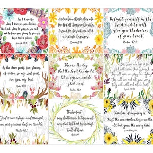 45 Printable Bible Verse Cards, 3"x2.5", Instant Download, Scripture ...