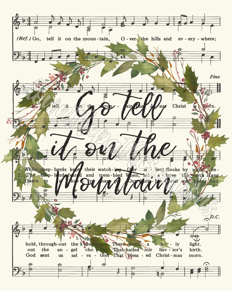 Christmas Hymn Print Set of 4 Printable Sheet Music O Holy - Etsy