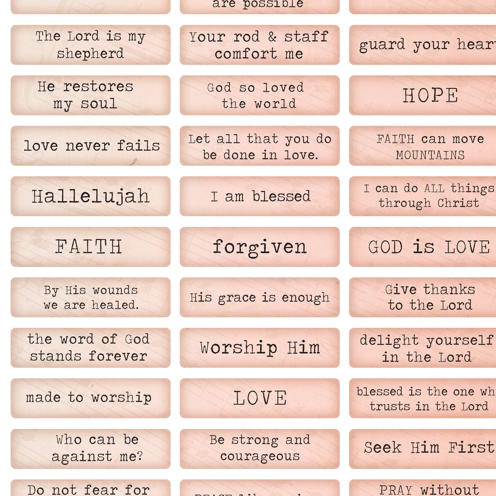 Printable Bible Verse Stickers: Christian Planner, Prayer Journal (PDF ...