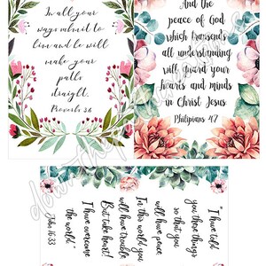 Printable Scripture Cards, Set of 9, Instant Download, 4x6 Print, Bible ...