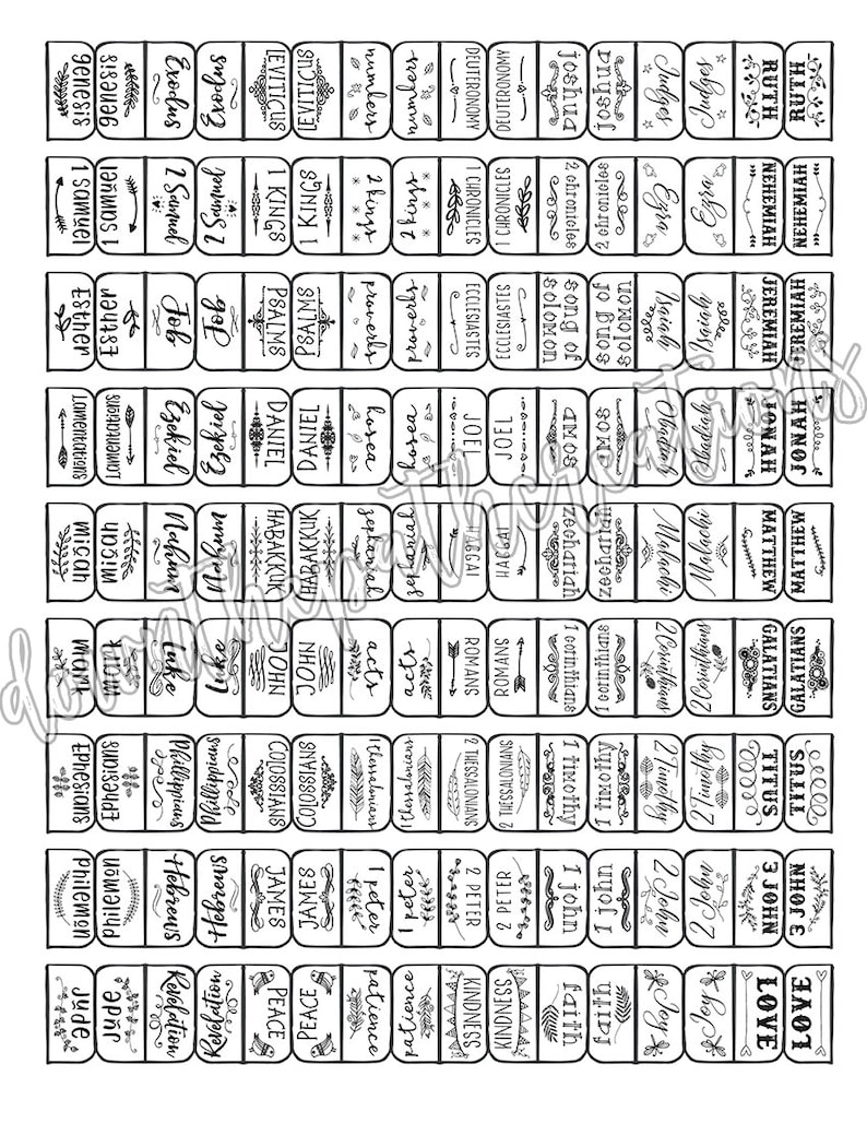 Books of the Bible Tabs Instant Download Bible Journaling - Etsy
