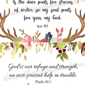 Bible Verse Cards, Set of 5, Printable, Instant Download, 4x6 Print ...