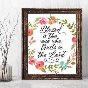 Jeremiah 17:7 Printable Blessed is the One Who Trusts in the - Etsy