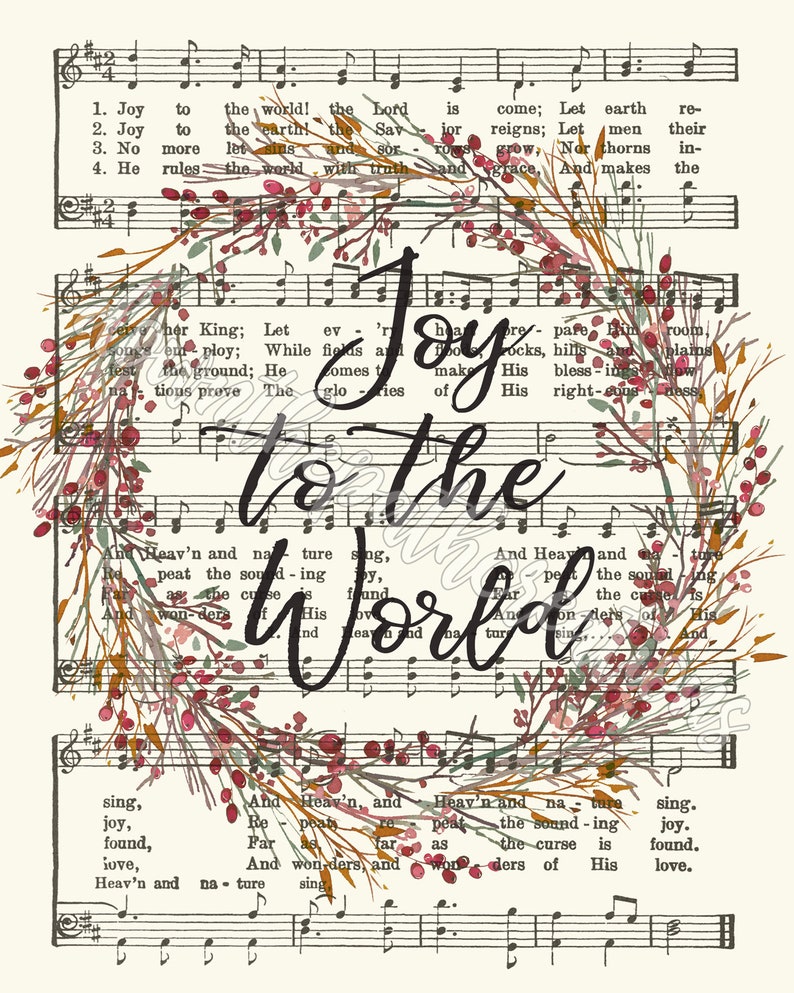 Christmas Hymn Print Set of 4 Printable Sheet Music O Holy - Etsy