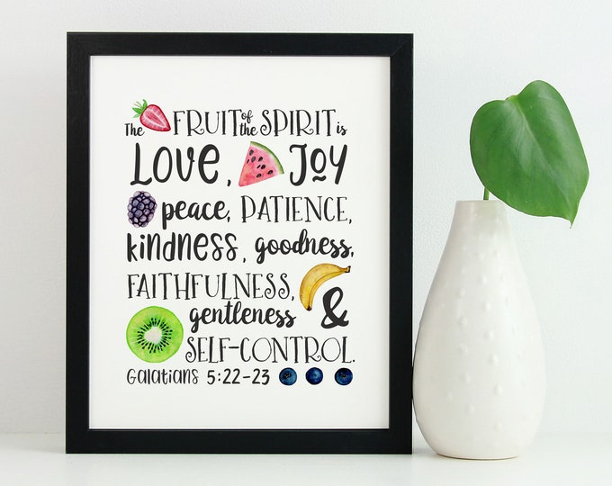 Fruit of the Spirit Printable | Scripture Wall Art | Galatians 5:22-23 ...