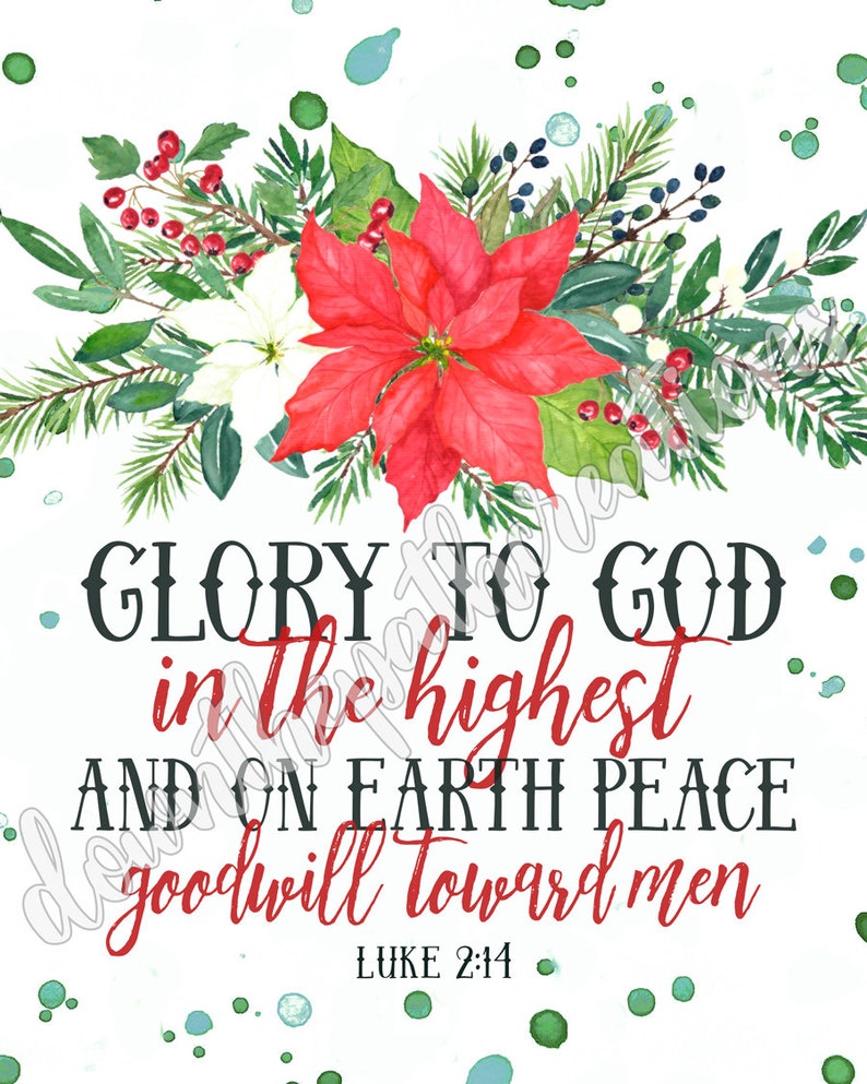 Glory to God in the Highest Printable Luke 2:14 Print | Etsy