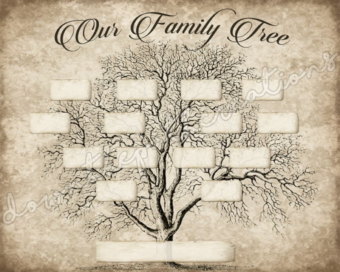 Vintage Family Tree Print Template Instant Download - Etsy
