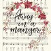 Away in a Manger Hymn Art, Printable Sheet Music, Instant Download ...
